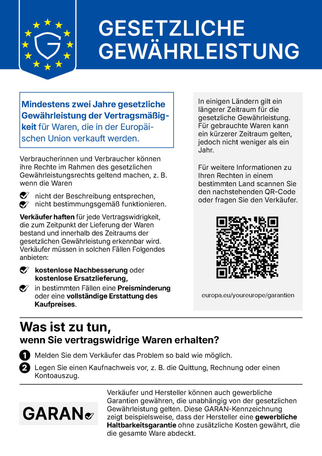 Ihr gesetzliches Gew�hrleistungsrecht
