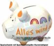 Sparschwein 3D Design Alles wird gut! Keramik Marke KCG Maße ca.: L= 12,5 cm