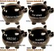 Sparschwein Blacky 1 Aufschrift w&auml;hlen Keramik mit Spardosenschloss & Schl&uuml;ssel Ma&szlig;e ca.: L= 16,5 cm
