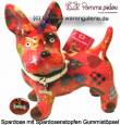 Spardose Spartier Hund Bommer rot Keramik Marke Pomme Pidou Ma&szlig;e ca.: L= 17,5 cm