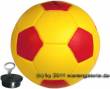 Spardose Fu&szlig;ball gelb/ rot mit Spardosenschloss und Spardosenschl&uuml;ssel Ma&szlig;e ca.: �= 15,5 cm