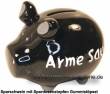 Sparschwein 3D Design Arme Sau schwarz Keramik Marke KCG Ma&szlig;e ca.: L= 12,5 cm