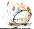 Sparschwein 3D Design Gaten Glück weiß Keramik Marke KCG Maße ca.: L= 12,5 cm