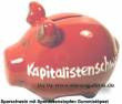 Sparschwein 3D Design Kapitalistenschwein rot Keramik Marke KCG Ma&szlig;e ca.: L= 12,5 cm