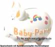 Sparschwein 3D Design Baby-Party wei&szlig; Keramik Marke KCG Ma&szlig;e ca.: L= 12,5 cm
