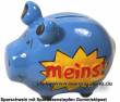 Sparschwein 3D Design Meins! hellblau Keramik Marke KCG Maße ca.: L= 12,5 cm