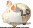 Sparschwein Dekor LOVE Goldedition wei&szlig; Keramik Marke KCG Ma&szlig;e ca.: L= 12,5 cm