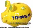 Sparschwein 3D Design Trinkgeld gelb Keramik Marke KCG Maße ca.: L= 12,5 cm