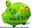 Sparschwein 3D Design Wird Schon! hellgr&uuml;n Keramik Marke KCG Ma&szlig;e ca.: L= 12,5 cm