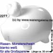 Sparschwein Monster Blanko weiß ohne Beschriftung riesengroß Keramik Marke KCG Maße ca.: L= 30 cm