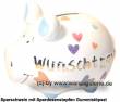 Sparschwein 3D Design Wunschtraum Goldedition weiß Keramik Marke KCG Maße ca.: L= 12,5 cm