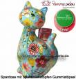 Spardose Spartier Katze Caramel hellblau Keramik Marke Pomme Pidou Ma&szlig;e ca.: H= 22 cm
