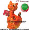 Spardose Spartier Katze Caramel orange Keramik Marke Pomme Pidou Maße ca.: H= 22 cm