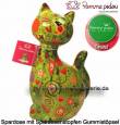 Spardose Spartier Katze Caramel hellgrün Keramik Marke Pomme Pidou Maße ca.: H= 22 cm