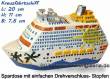 Spardose Kreuzfahrtschiff weiß/ bunt aus Kunststein mit Spardosenverschluss Maße ca.: L= 20 cm