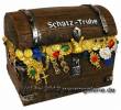Spardose Schatz - Truhe mit 3D Aufschrift und einfachen Metall- Spardosenschloss Ma&szlig;e ca.: B= 15 cm