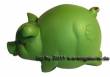 Sparschwein Kleeblatt in gr&uuml;n Gl&uuml;cksbringer aus Kunststoff mit Spardosenschloss Ma&szlig;e ca.: L= 17 cm
