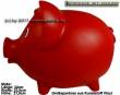 Sparschwein Groß Rot Vinyl Monstersparschwein mit Spardosenschloss und Schlüssel Maße ca.: L= 32 cm