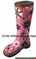 Spardose Stiefel Blumendekor rosa/ bunt Keramik mit Spardosenschloss Ma&szlig;e ca.: H= 25 cm