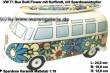 Spardose Auto Bulli VW T1 Bus Dekor Flower mit Surfbrett Keramik mit Gummistopfen Maße ca.: L= 24 cm