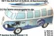 Spardose Auto Bulli VW T1 Bus Dekor Surf mit Surfbrett Keramik mit Gummistopfen Ma&szlig;e ca.: L= 24 cm