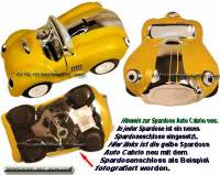 Spardose Auto Cabrio gelb Keramik mit Spardosenschloss und Schlssel Mae ca.: L= 20 cm - Bild vergrern 