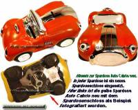 Spardose Auto Cabrio orange Keramik mit Spardosenschloss und Schl�ssel Ma�e ca.: L= 20 cm - Bild vergr��ern 