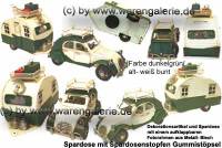 Spardose Deko Nostalgie Wohnwagen- Gepann dunkelgrn wei Metall Gummistopfen Mae ca.: L= 40 cm - Bild vergrern 