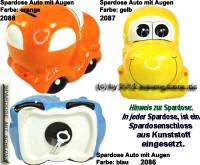 Spardose Auto mit Augen Keramik Farbvariante auswhlen mit Spardosenschloss Mae ca.: L= 15,5 cm - Bild vergrern 