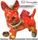 Spardose Spartier Hund Bommer orange Keramik Marke Pomme Pidou Mae ca.: L= 17,5 cm