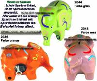 Spardose Elefant Farbe auswhlen Keramik mit Spardosenschloss & Schlssel Mae ca.: L= 19 cm - Bild vergrern 