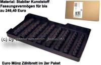 Euro-Mnzbrett, Zhlbrett fr das Euro-Hartgeld 2er Paket von 1 Cent bis 2 Euro Mae ca.: L= 32,5 - Bild vergrern 