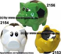 Sparschwein Felix Fuball Farbvariante auswhlen mit groen Spardosenschloss Mae ca.: L= 12 cm - Bild vergrern 