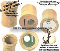 Holzspardose Model Frederik dunkle Eiche Schauglas & Spardosenschloss & Schlssel Mae ca.: H= 10 cm - Bild vergrern 