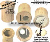 Holzspardose Model Frederik helle Buche Schauglas & Spardosenschloss & Schl�ssel Ma�e ca.: H= 10 cm - Bild vergr��ern 