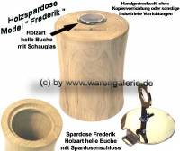 Holzspardose Model Frederik helle Buche Schauglas & Spardosenschloss & Schlüssel Maße ca.: H= 10 cm