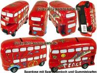 Spardose Auto Bus Doppeldecker London PEACE Kunststein mit Gummistopfen Mae ca.: L= 18 cm - Bild vergrern 
