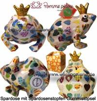 Spardose Spartier Frosch Max wei Keramik Marke Pomme Pidou Mae ca.: L= 18 cm - Bild vergrern 