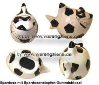 Spardose Spartier Design Fussball-Hai Keramik Marke KCG Mae ca.: L= 14,5 cm - Bild vergrern 