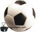 Spardose Fuball wei/ schwarz mit einem Spardosenschloss & Spardosenschlssel Mae ca.: = 15,5 cm