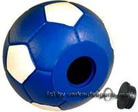 Spardose Fuball blau/ wei mit Spardosenschloss und Spardosenschlssel Mae ca.: = 15,5 cm - Bild vergrern 