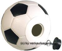 Spardose Fuball wei/ schwarz mit einem Spardosenschloss & Spardosenschlssel Mae ca.: = 15,5 cm - Bild vergrern 