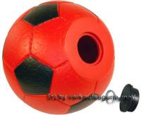 Spardose Fuball rot/ schwarz mit Spardosenschloss und Spardosenschlssel Mae ca.: = 15,5 cm - Bild vergrern 
