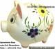 Sparschwein Riese extra Gro Dekor Blumen Keramik mit Spardosenschloss Mae ca.: L= 26 cm