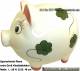 Sparschwein Riese extra Gro Dekor Kleeblatt Keramik mit Spardosenschloss Mae ca.: L= 26 cm
