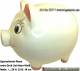 Sparschwein Riese extra Gro Dekor Uni wei Keramik mit Spardosenschloss Mae ca.: L= 26 cm