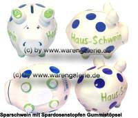 Sparschwein 3D Design Haus-Schwein wei Keramik Marke KCG Mae ca.: L= 12,5 cm - Bild vergrern 