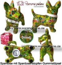 Spardose Spartier Hund Bommer hellgrn Keramik Marke Pomme Pidou Mae ca.: L= 17,5 cm - Bild vergrern 