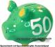 Sparschwein 3D Design 50 Birthday! grn Keramik Marke KCG Mae ca.: L= 12,5 cm