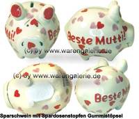 Sparschwein 3D Design Beste Mutti! wei Keramik Marke KCG Mae ca.: L= 12,5 cm - Bild vergrern 